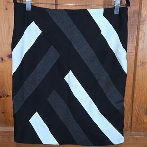 White House Black Market Diagonal Stripe Ponte Pencil Skirt Size 10